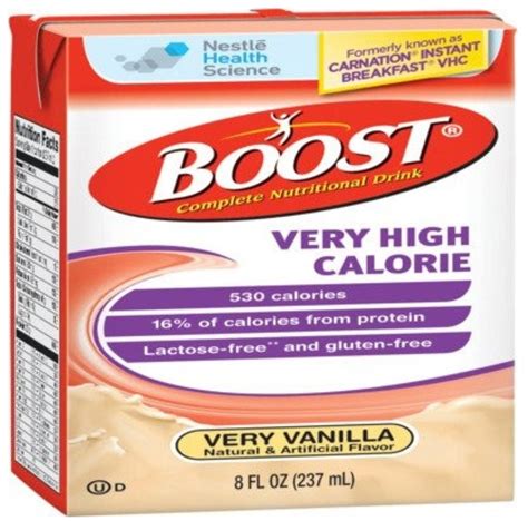 Boost VHC Very High Calorie Complete Nutritional Drink, Very Vanilla, 8 oz, Case of 27 - Walmart ...