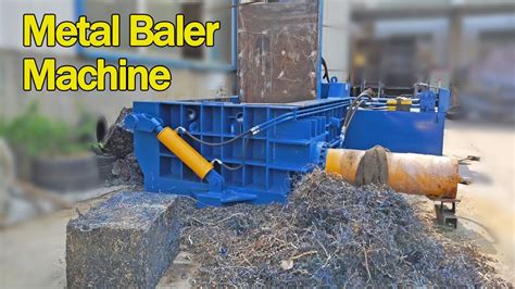 Metal Baler Machine for Iron Drums and Steel Shavings - YouTube