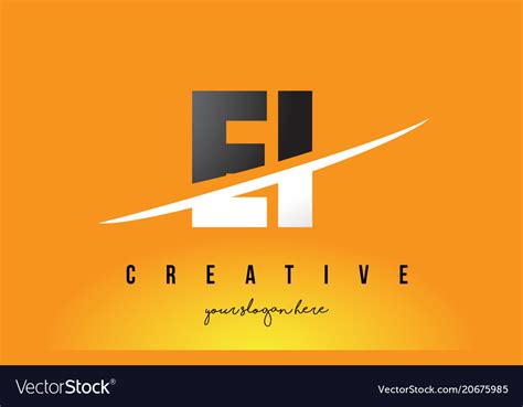 Ei e i letter modern logo design with yellow Vector Image