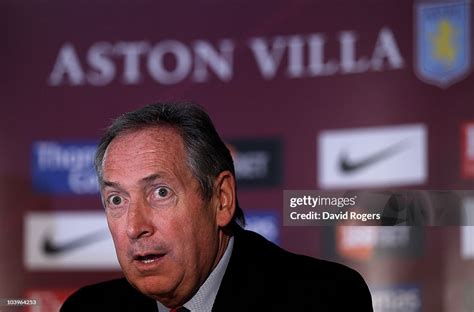 Gerard Houllier, the new Aston Villa manager faces the media at a... News Photo - Getty Images