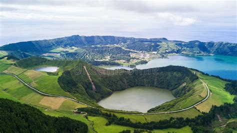 Volcanic Lakes from Sete Cidades in Sao Miguel, Azores Island, Portugal Stock Photo - Image of ...