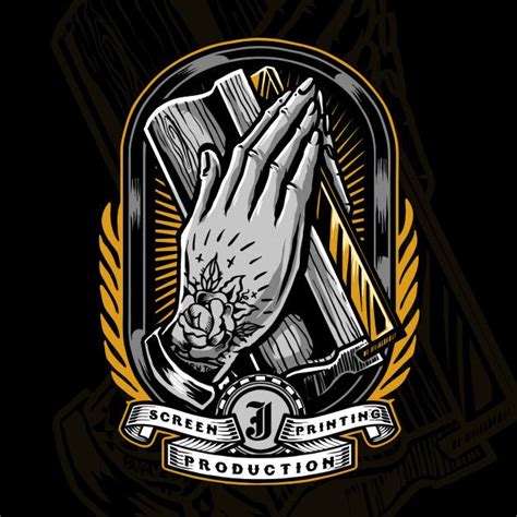 Premium Vector | Hand with silk screen squeegee emblem | Screen printing logo, Screen printing ...