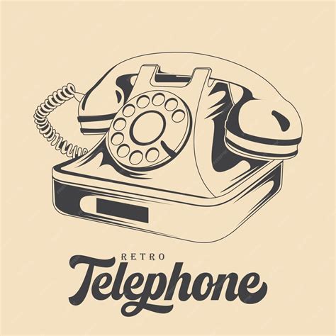 Premium Vector | Vintage telephone Drawing vector image