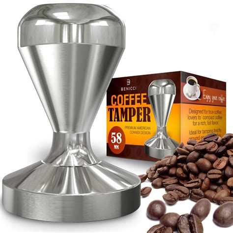 Benicci Espresso Coffee Tamper, Premium Quality Stainless Steel, Solid Heavy, Barista Style ...