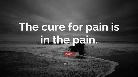 Rumi Quote: “The cure for pain is in the pain.”