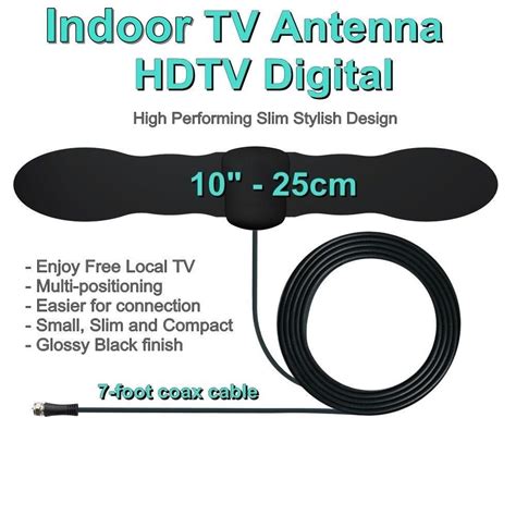 25 Miles Range -Compact Small Stylish Indoor HD TV Antenna- Enjoy Free Local TV - Antennas & Dishes