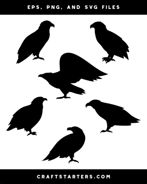 Eagle Side View Silhouette Clip Art