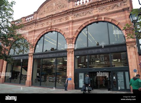 Main entrance to Chester Library in Central Chester, Cheshire, UK Stock ...