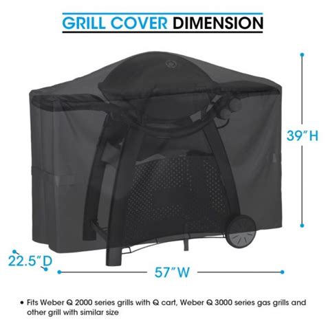 Unicook Grill Cover for Weber Q2000 Q300 Q3000 Q3200 Series Grills - Unicook