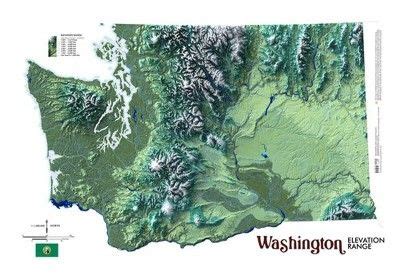 Washington State Elevation Map l Mitchell Geography