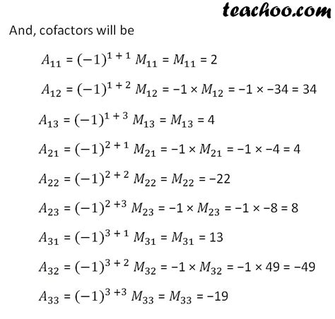 Finding Minors and Cofactors of a 2x2 and 3x3 determinant - Teachoo