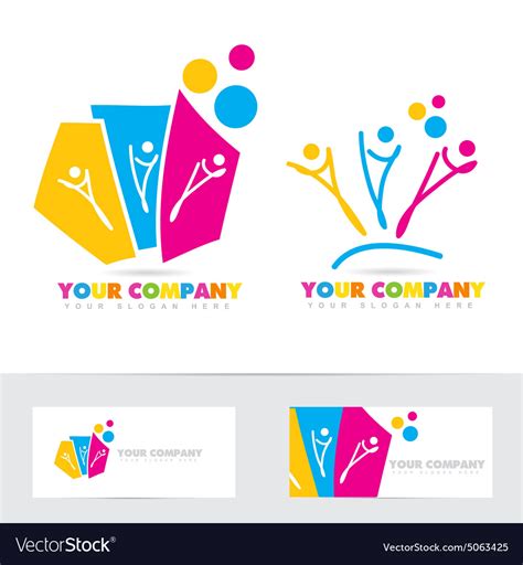 People party colored logo Royalty Free Vector Image