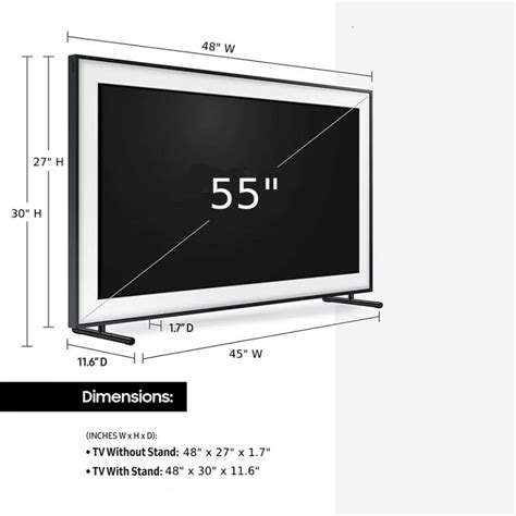 How wide is a 55 inch TV: 55 inch TV dimensions | Splaitor | Tv ...