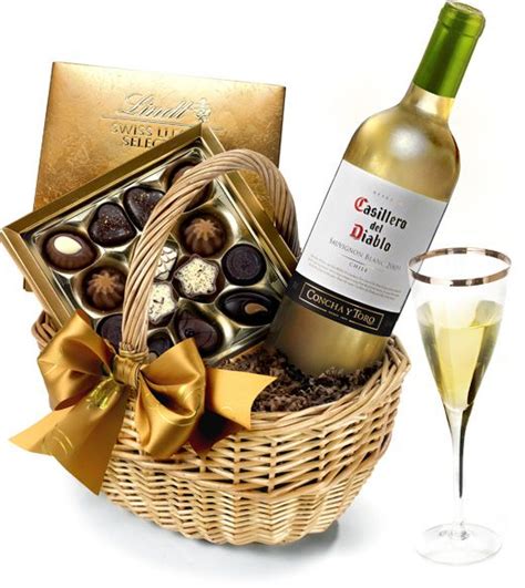 The White Wine & Chocolate Hamper by Regency Hampers Hamper Gift Basket, Mother's Day Gift ...