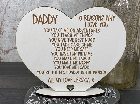 10 Reasons Why I Love You Dad Daddy Heart Stand Plaque | Etsy UK