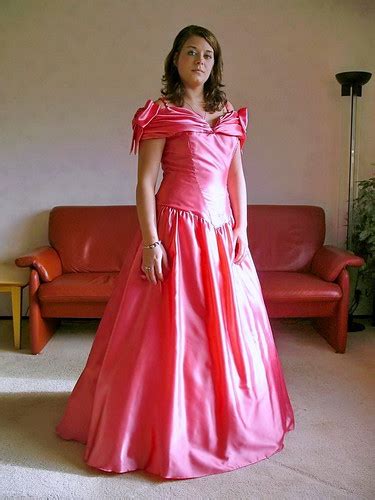 Pink ball gown | Her satin ball gown has a lovely salmon pin… | Flickr