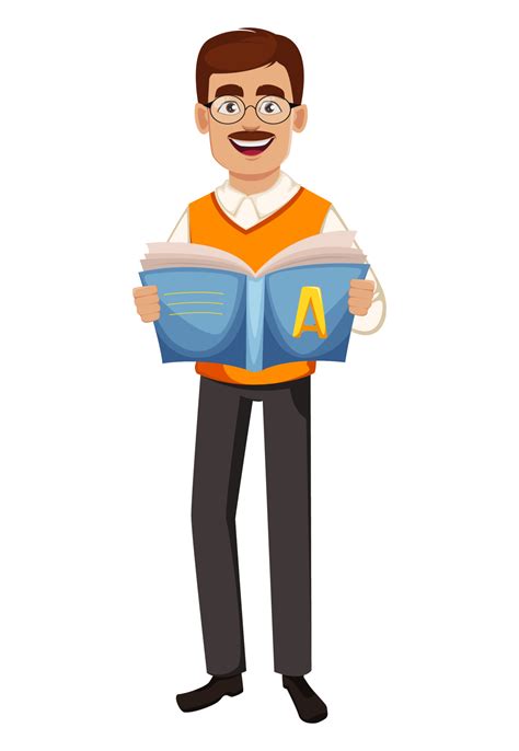 Back to school. Teacher man cartoon character 3531326 Vector Art at Vecteezy