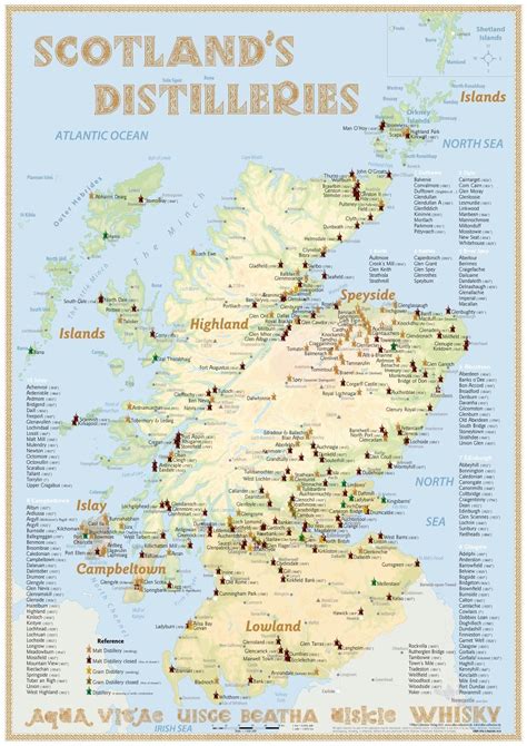 Speyside Whiskey Distilleries Map