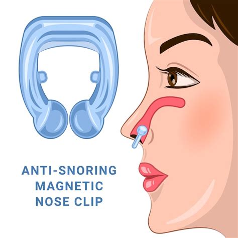 Premium Vector | Anti snoring magnetic nose clip