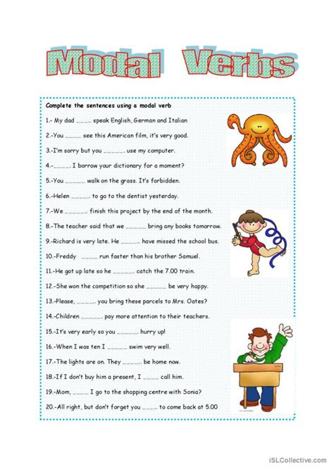 Modal Verbs: English ESL worksheets pdf & doc