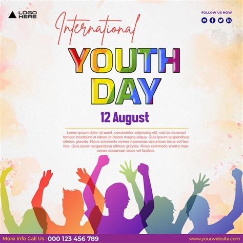 Premium PSD | International Youth day design post poster flyer template ...