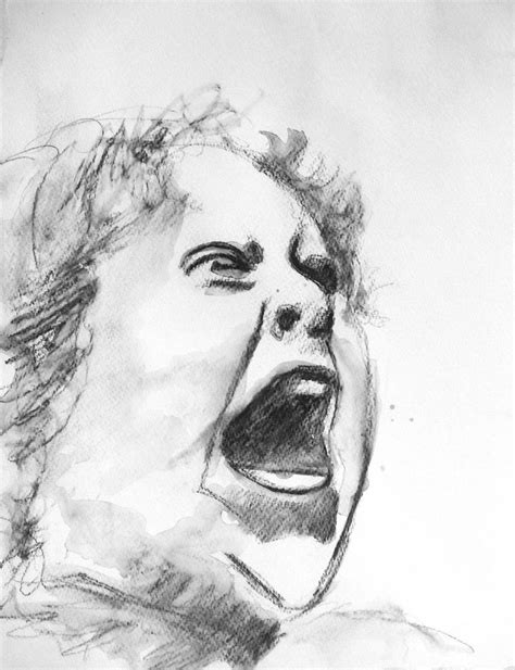 Screaming face Drawing by Ilaria Berenice | Saatchi Art