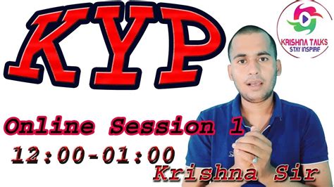 KYP Online Session 12:00 - 1:00 || Online Learning in Lock -Down - YouTube