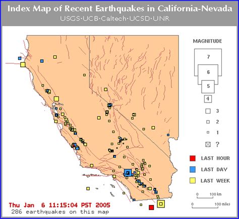 California And Nevada Earthquake Map - Emelia Morganica