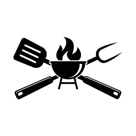 BBQ Grilling Grill Fork Spatula Barbecue Cooking 1 Vector - Etsy Denmark