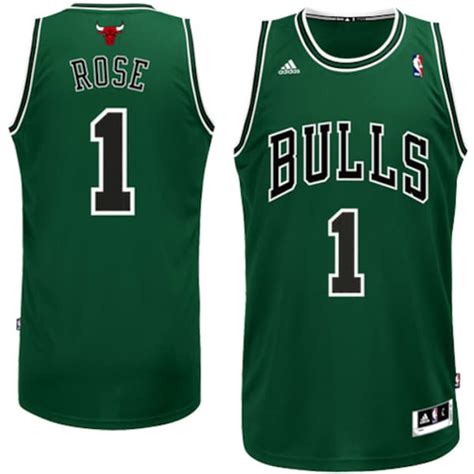 adidas Derrick Rose Chicago Bulls St. Patrick's Day Swingman Jersey ...