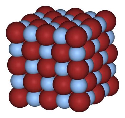 AgBr - Silver Bromide (red atoms are Bromide and the bluish silver atoms are Silver) AgBr is a ...