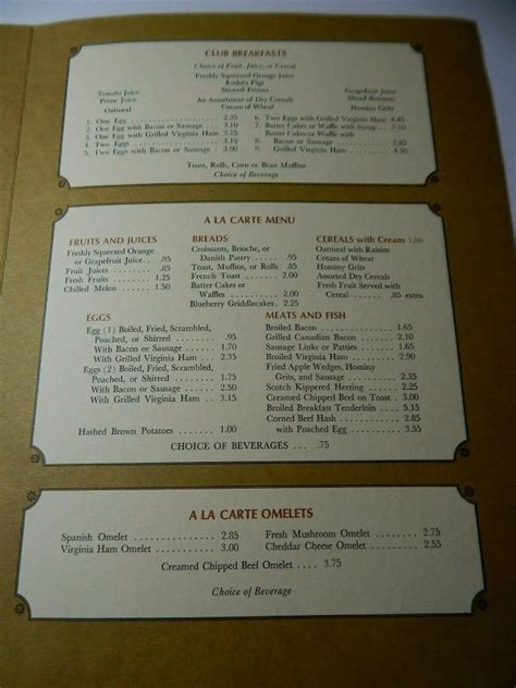 Vintage The Regency Room Restaurant Menu Roanoke, Virginia | Ephemera ...