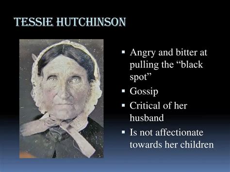 What words describe Tessie Hutchinson?