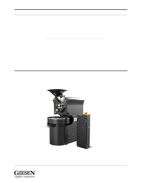 Giesen Coffee Roasters W6A user manual (English - 45 pages)