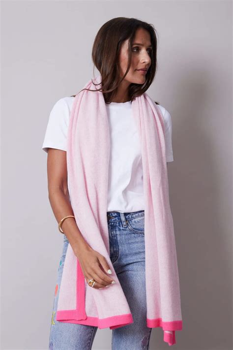 Pale Pink & Neon Pink Cashmere Scarf | Gussy and Lou