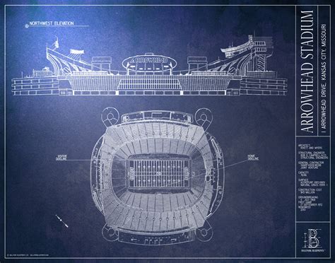 Arrowhead Stadium | Kansas City Chiefs Fan Gifts - Ballpark Blueprints