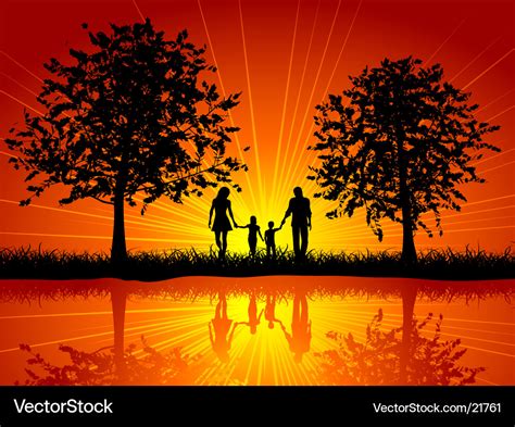 Family walking Royalty Free Vector Image - VectorStock