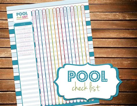 Pool Cleaning Checklist Pool Planner Printable Planner