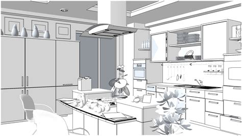 SKETCHUP TEXTURE: FREE SKETCHUP 3D SCENE KITCHEN AREA