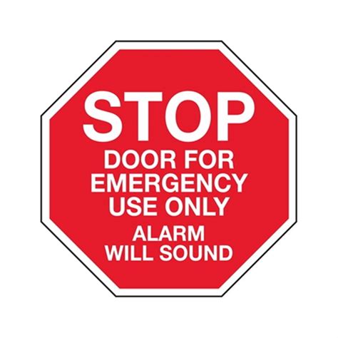 Door For Emergency Use Only Alarm Will Sound - 6 x 6 | Carlton Industries