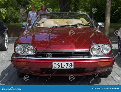 Cherry Jaguar XJ-S (XJS). Front View Editorial Photo - Image of convertible, front: 61650216