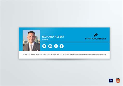 Design Architect Email Signature Design Template in PSD, HTML