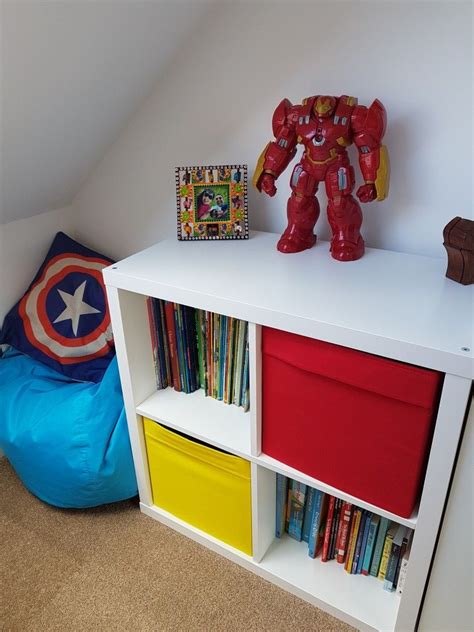 Ikea Kallax reading corner Marvel Boys Bedroom, Boys Bedroom Themes, Marvel Room, Superhero ...