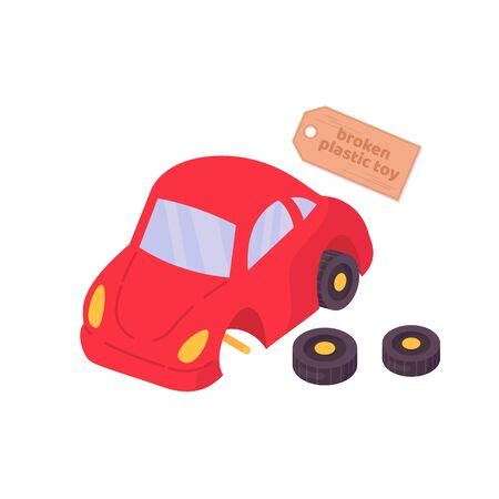 Vector of Broken plastic toy red car. - ID:149583644 - Royalty Free Image - Stocklib