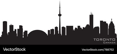 Toronto canada skyline detailed silhouette Vector Image