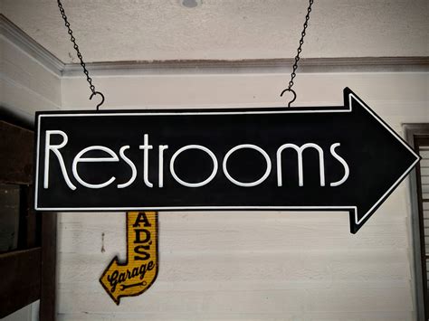 Custom made arrow directional sign restroom bathroom | Etsy