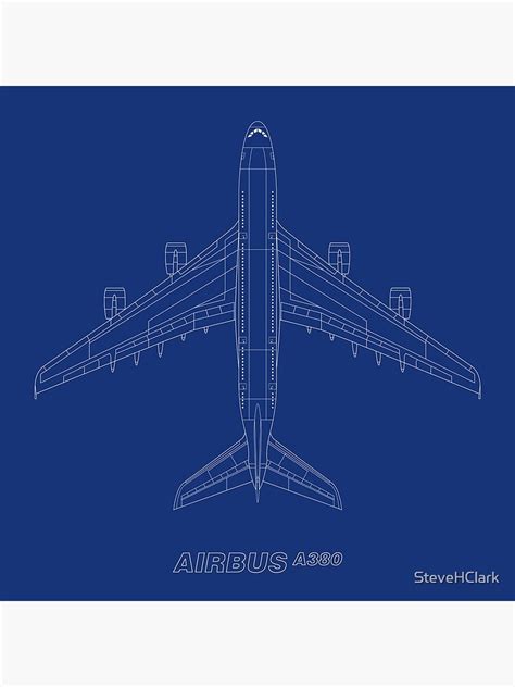 "Airbus A380 Blueprint Plan View" Poster by SteveHClark | Redbubble