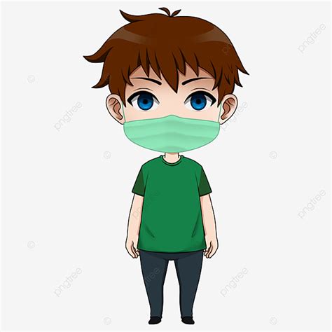 Anime Chibi Clipart Transparent Background, Anime Chibi Character Use Face Mask, Children, Baby ...