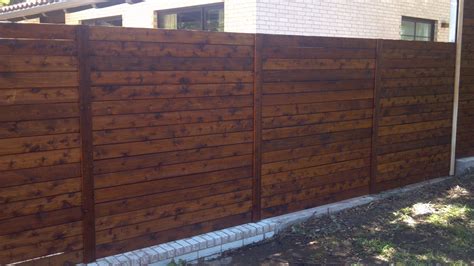 Dark Walnut Stained Horizontal Full Privacy Fence#dark #fence #full #horizontal ...#dark #fence ...