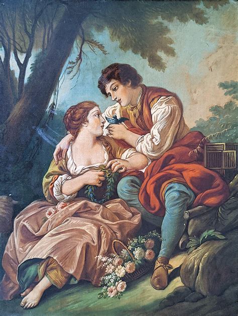 Lot - Vintage Oil Painting Romantic 20th C.